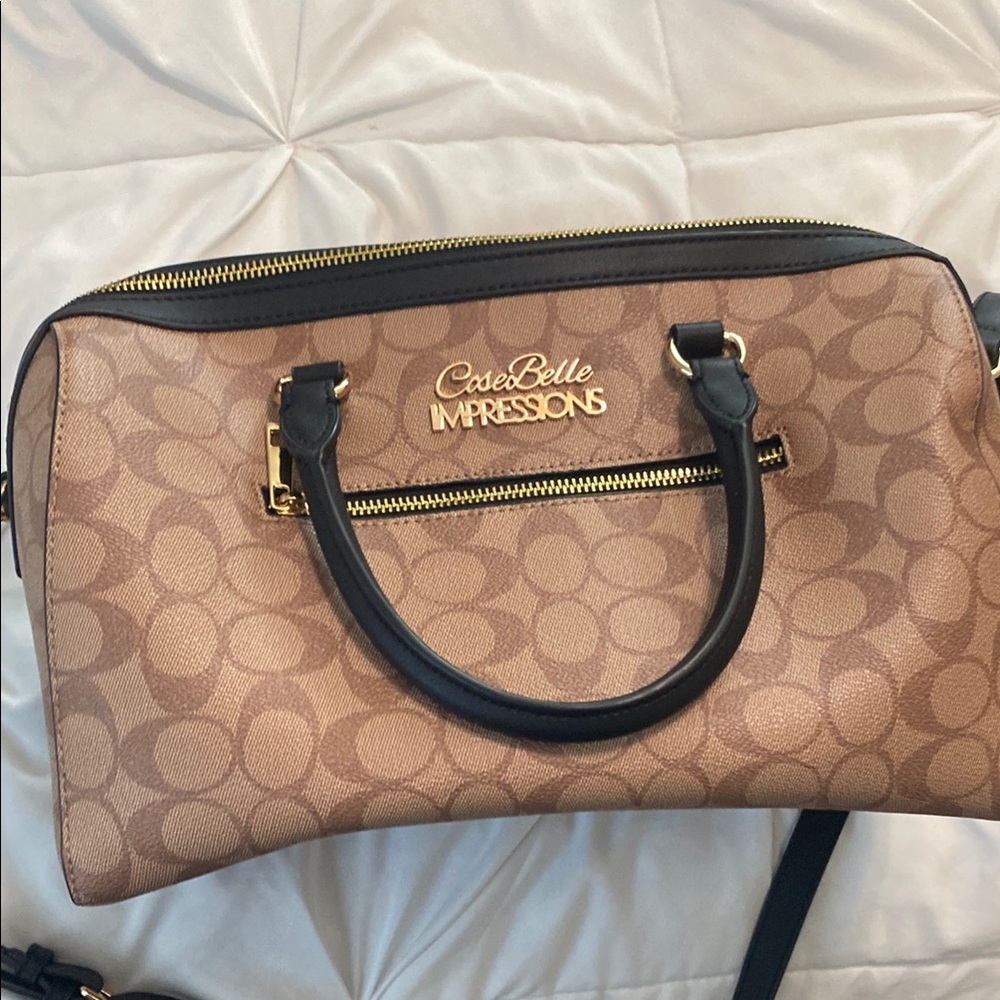 Tan and Black Women's Bag